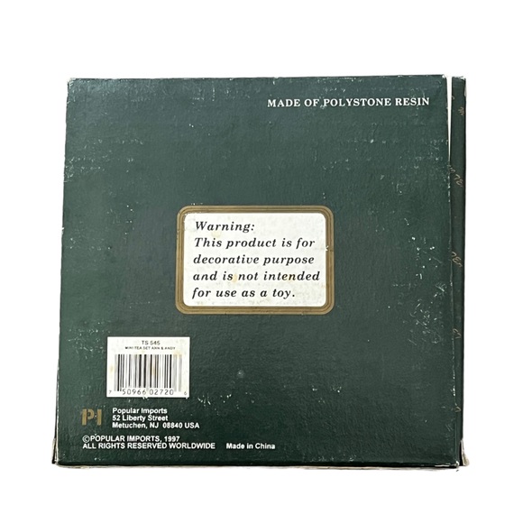 1997 Popular Imports Raggedy Ann & Andy Tea Set Resin Kids Collectable Vintage - Picture 5 of 5